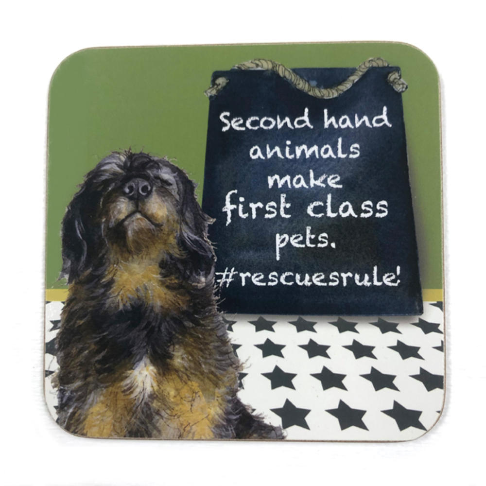 Second Hand Animals Make First Class Pets Little Dog Laughed Coaster